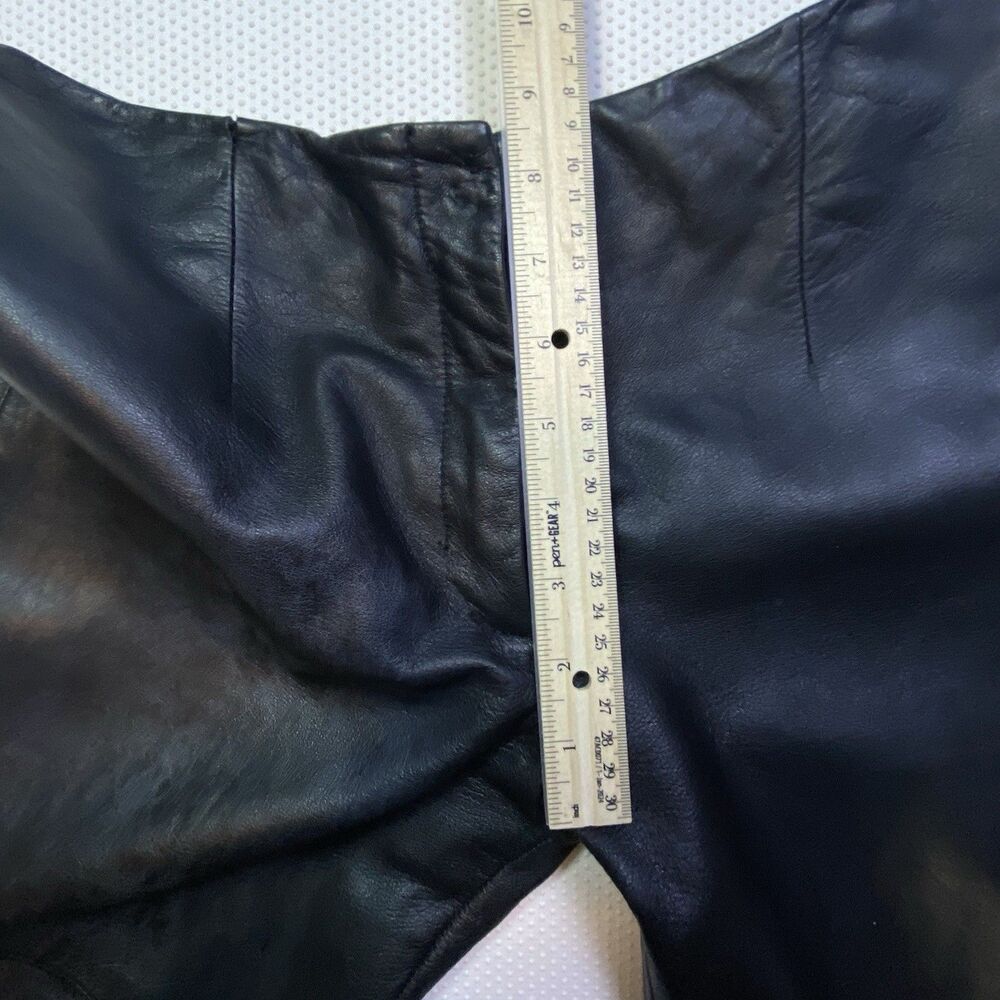 Vintage Wilson's Black Genuine Leather Pants Mid Rise Boot Cut Women's 8 - Picture 15 of 16